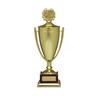 TRC-40-L Large Narrow Gold Cup with Lid on Wooden Base